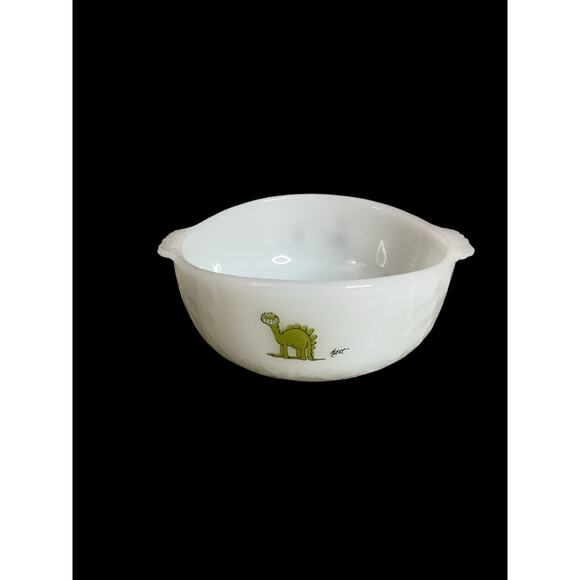 FireKing Anchor Hocking Cereal Bowl Johnny Hart Grog Dinosaur Caveman - Picture 2 of 6